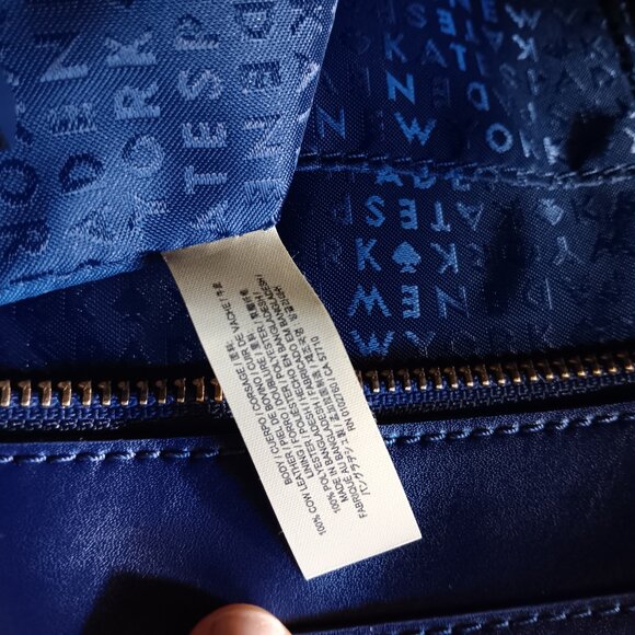 Kate Spade Bleecker Large Zip-Top Tote in Leather (Parisian Navy) - Picture 12 of 13